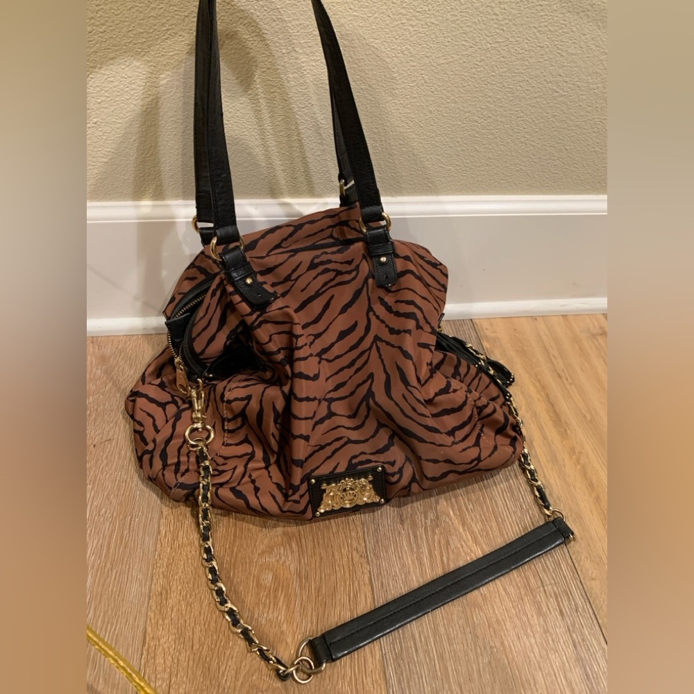 JUICY COUTURE Pink and Black Zebra Designer Bag